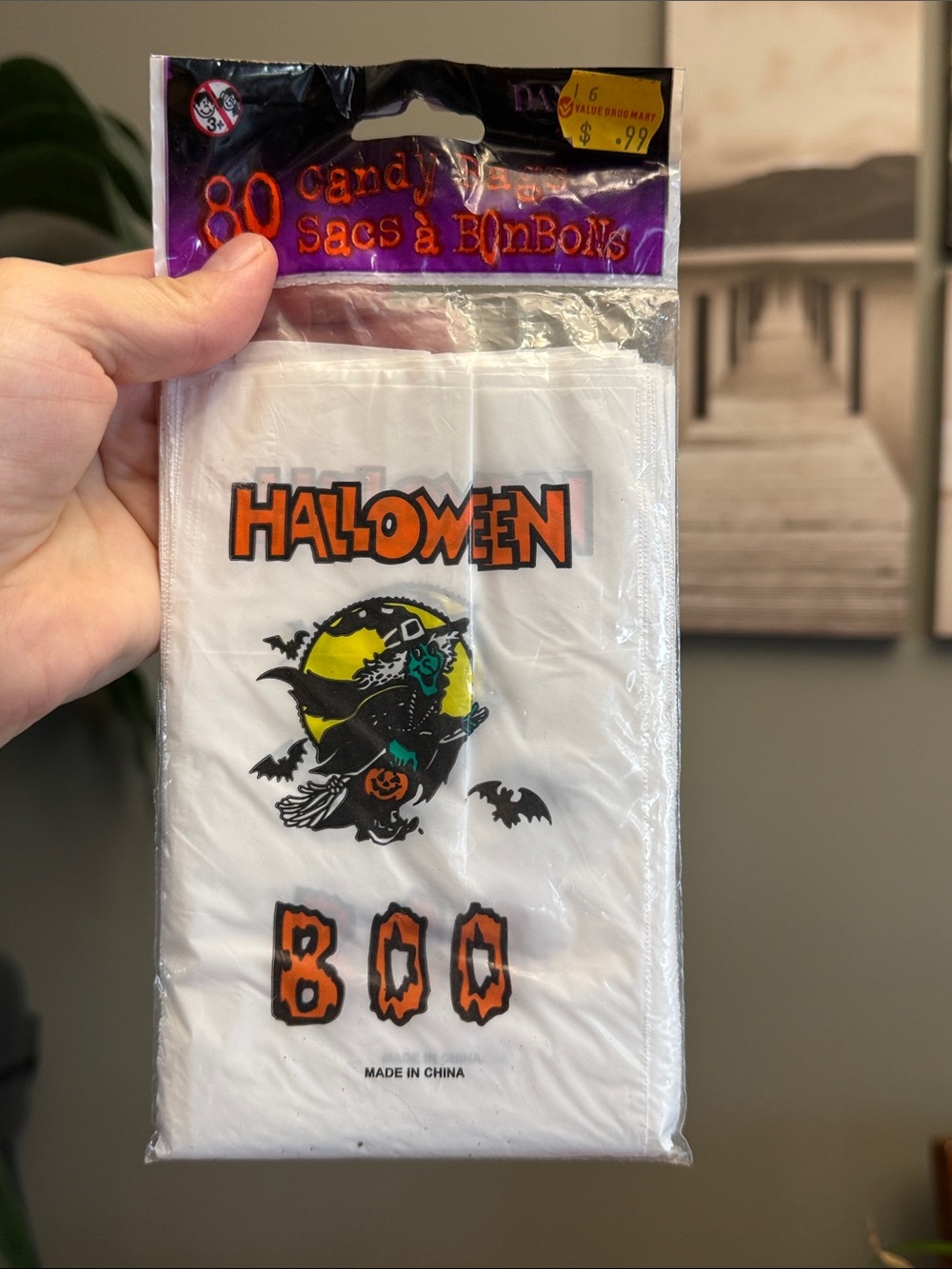 Vintage 1990s Halloween Boo Candy Bags BOO Witch Classic Design New Old Stock
